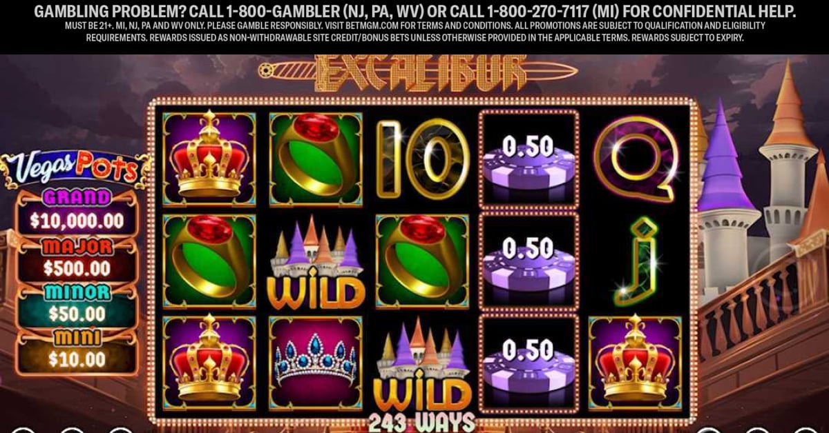 BetMGM Debuts Excalibur Slot Game Featuring Themes from Excalibur Hotel & Casino in Las Vegas